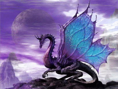 cool purple dragon with sparkling wings