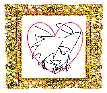 an mspaint drawing of a sparkledog with a halo surrounded by a red heart