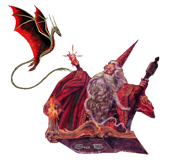 red dragon and cool wizard