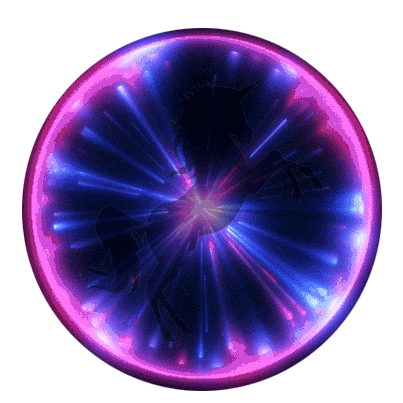 blue and pink plasma orb